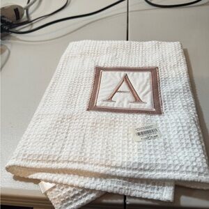 White Monogrammed Kitchen Towel